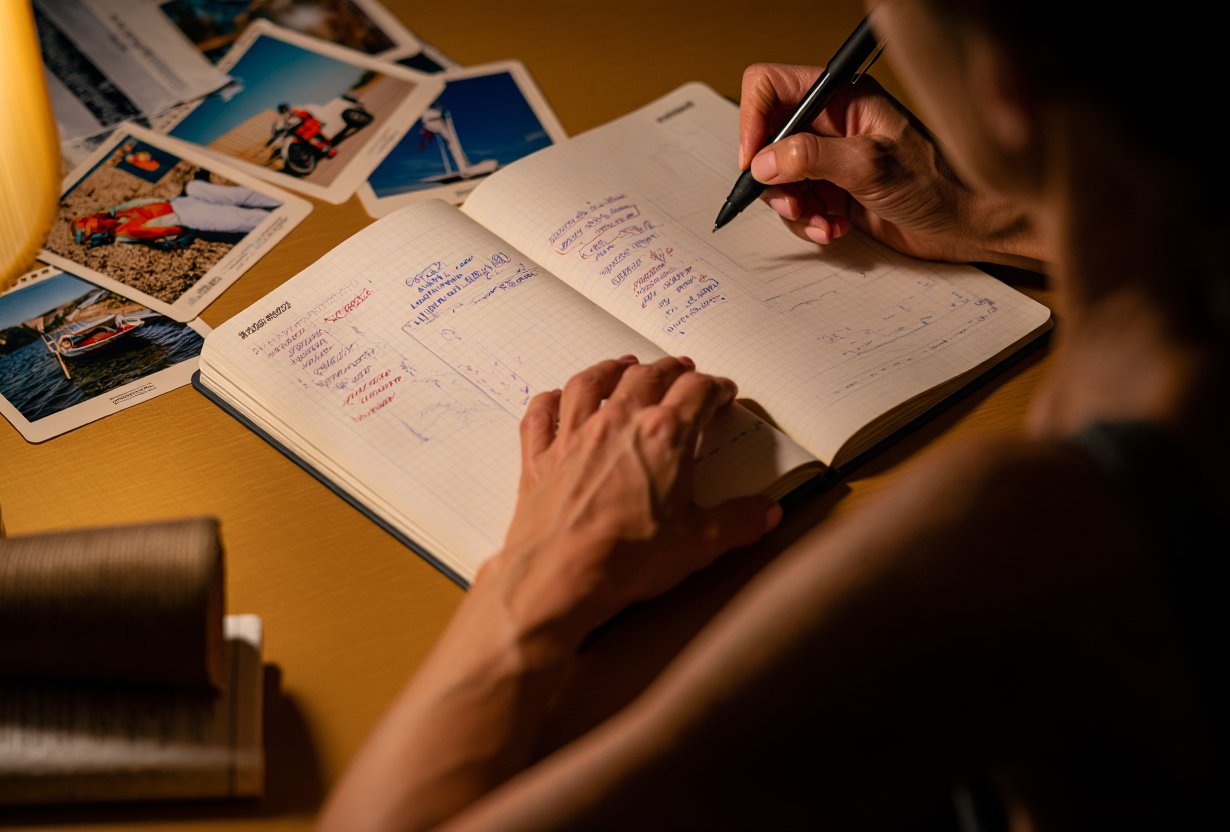 Девушка ведет дневник